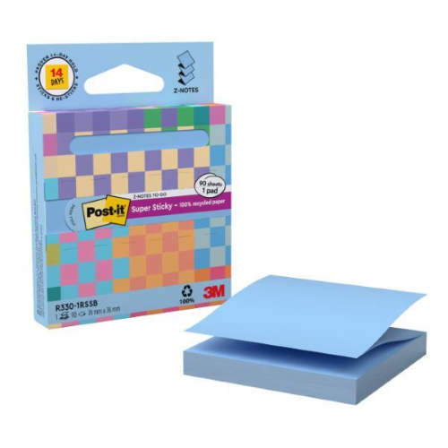 POST-IT RECYCLED Z-NOTES 76X76-BLU